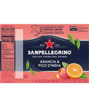 Sanpellegrino Arancia and Fico D'India Sparkling Drink - 6 Pack 11.5 Fl Oz Cans - Buy Online on GoSupps.com