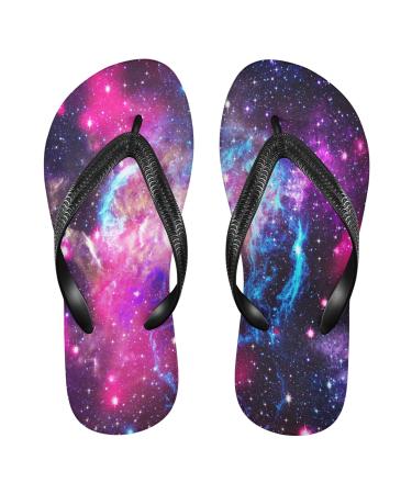 Mnsruu Universum Galaxy Nebel Space Starry Star Flip Flops Flip Sandals Home Home Hotel Spa Bedroom Travel Xl For Men Women