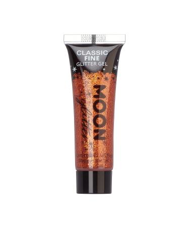 Classic Fine Face & Body Glitter Gel by Moon Glitter - Copper Bronze - Cosmetic Festival Glitter Face Paint for Face Body Hair Nails - 12ml - Buy Online on GoSupps.com