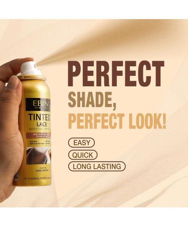 EBIN NEW YORK TInted Lace Spray - Darkest Brown 2.7oz/ 80ml Quick dry Water Resistant No Residue High pigmentation Even Spray Matching Skin Tone Natural Look Tinted Spray for Wig 2.7 Fl Oz (Pack of 1) Darkest Brown - Buy Online on GoSupps.com