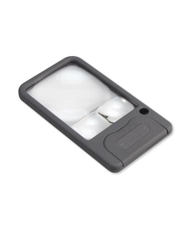 Carson LED Lighted Multi-Power 2.5x 4.5x and 6x Pocket Magnifier Grey 1 Pocket Magnifier (PM-33)