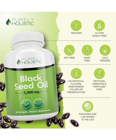 Black Seed Oil Capsules 1400mg - Cold Pressed Nigella Sativa 180 Softgels for Immune Support & Digestion Rich in Omega 6 & 9 - 3 Month Supply - Buy Online on GoSupps.com