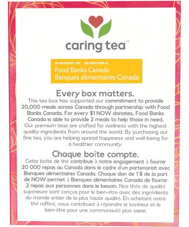 NOW Caring Tea Red Raspberry Tea Premium Unbleached Tea Bags with our no-staples design 24 Count - Buy Online on GoSupps.com