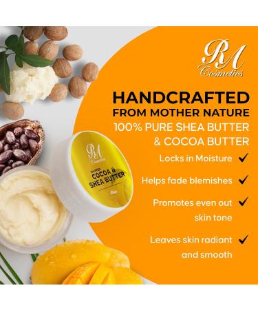 RA COSMETICS Whipped Shea Butter Eucalyptus 6oz | 100% Pure and Natural African Shea Butter for Men & Women - Ultimate Handcrafted Moisturizer with Essential Vitamins for Radiant Skin & Hair - Buy Online on GoSupps.com
