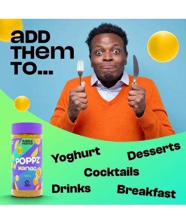 POPZ Popping Boba Fruit Pearls for Bubble Tea - Mango Flavor | 450g Pack - Bubble Mania - Buy Online on GoSupps.com