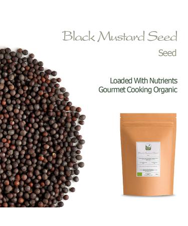 Organic Black Mustard Seeds 200g - Spicy Cooking Ingredient - Whole Dark Mustard Seed - Buy Online on GoSupps.com