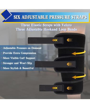 Adjustable Calf Brace for Men & Women | Compression Wrap for Shin Splints Torn Muscles & Varicose Veins - X-Large - Buy Online on GoSupps.com