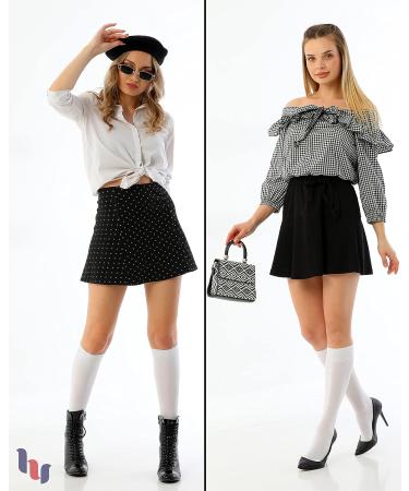 Hugh Ugoli Women Cotton Knee High Socks 4-Pack | Soft & Lightweight | Shoe Size 8-11 White - Buy Online on GoSupps.com