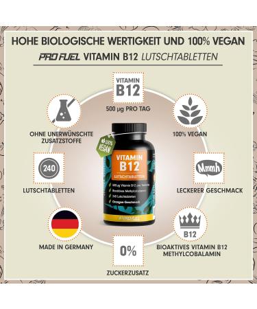Vitamin B12 Sucking Tablets - 240 Orange Tablets 500 g Methylcobalamin Vegan Sugar-Free Delicious Taste - Buy Online on GoSupps.com