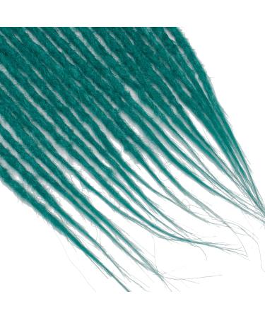 Handmade 24 Synthetic Dreadlock Extensions - 0.6cm Thin Crochet Braids in Green | Soft Hip-Hop Style - 20 Strands - Buy Online on GoSupps.com