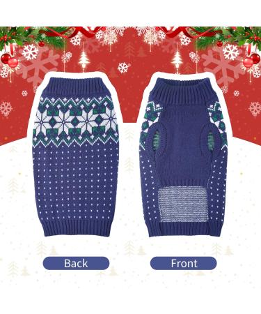 Katzinst Christmas Dog Sweater - Fleece Dog Sweater with Snowflake Pattern for Large Dogs (Labrador Jack Russell Weimaraner) - Blue XL - Buy Online on GoSupps.com