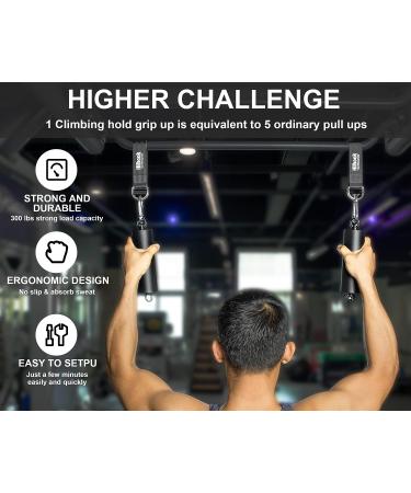 Hilhook Pull Up Climbing Hold Grips - Non Slip Portable Rock Climbing Holds Training Set for Grip Strength Trainer - Ideal for Kettlebells, Bouldering, Ninja Warrior Indoor/Outdoor Workout - Buy Online on GoSupps.com