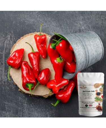 Organic Dried Red Crushed Hot Chilli Flakes - Spices&HerbsUK - 250g for Pizza Pasta Barbeque Grill Tandoori Curries - Buy Online on GoSupps.com