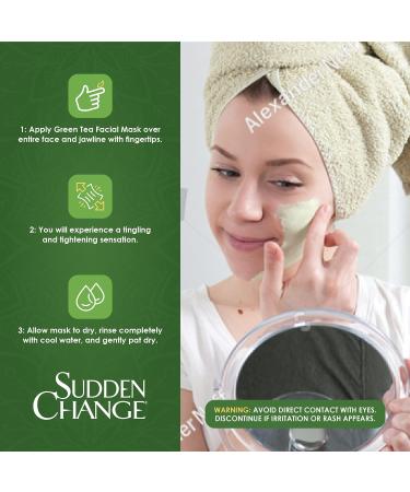 Sudden Change Green Tea Facial Mask - Diminish Wrinkles & Puffiness, Improve Texture, Purify Pores with Antioxidants - Cooling Sensation for Relaxation (3.4 oz x 2) - Buy Online on GoSupps.com