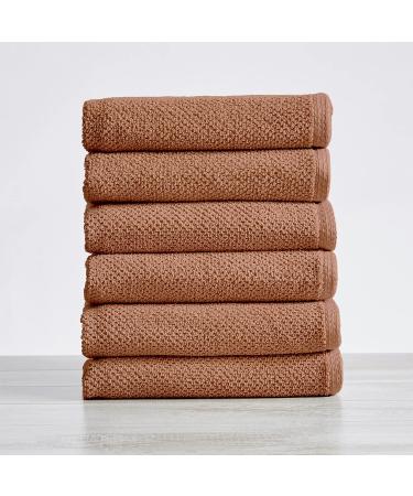 Acacia Collection 100% Cotton Hand Towel Set 16x28 inches (6-Pack) - Highly Absorbent Textured Popcorn Weave Hand Towels in Clay - Buy Online on GoSupps.com