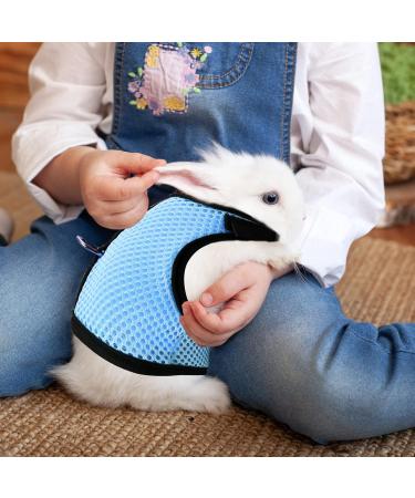 Tibapla Adjustable Rabbit Dishes & Leash for Small Pets - Mesh Bunny & Kitty Dish (Medium Blue) - Buy Online on GoSupps.com