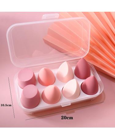 8-Piece Pink Makeup Sponge Set - Beauty Blender for Foundation Powder & Liquid - Flawless Application - Buy Online on GoSupps.com