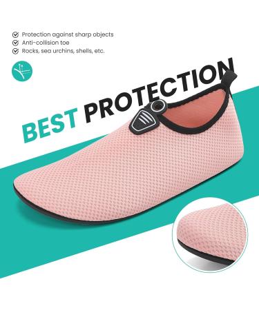 Ruomu Fast Drying Bathing Shoes for Women & Men | Slipproof Aqua Shoes | Lightweight Beach & Surf Footwear | Size 38 EU - Pink - Buy Online on GoSupps.com