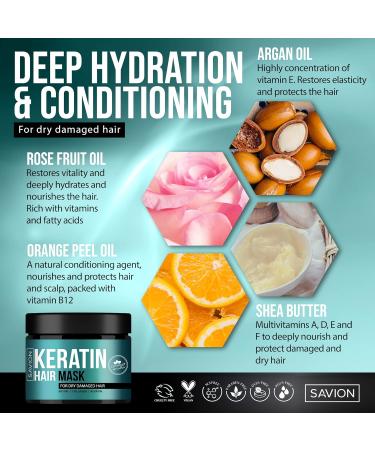 SAVION Keratin Complex Hair Treatment Mask | Repair Deep Damaged Hair & Roots | Shop Internationally - Buy Online on GoSupps.com