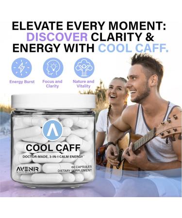 Buy Cool Caff Energy Supplements - L Theanine & Caffeine for Energy & Focus | Pre Workout for Men & Women | 60 Capsules - Buy Online on GoSupps.com