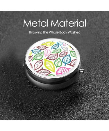 Leaf Lines Round Pill Box - 3 Compartment Portable Organizer for Travel | Durable & Convenient - Buy Online on GoSupps.com