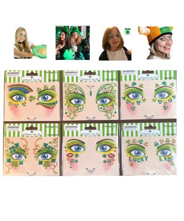 Saint Patricks Day Sets Face Jewels Face Gems Stick On Glitter Face Rhinestones for Makeup with over 130 Face Stickers Jewels Temporary Tattoos Kit for Rave Party Henna Green - Buy Online on GoSupps.com
