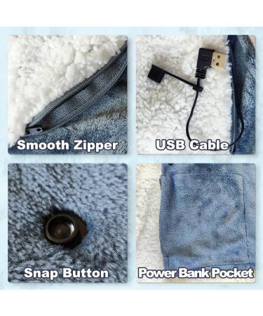 Buy USB Heated Scarf - Portable Electric Fleece Poncho for Pain Relief | 3 Temperature Levels & Auto-Off - Buy Online on GoSupps.com