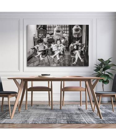 VIQUTRG Vintage Beauty Salon Art Poster - Barber Shop Aesthetic Canvas Print for Room Decor (08x12inch) - Unique Wall Art for Little Daughters - Buy Online on GoSupps.com