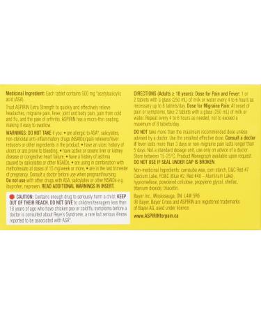 ASPIRIN Extra Strength Tablet 500 mg - Buy Online on GoSupps.com