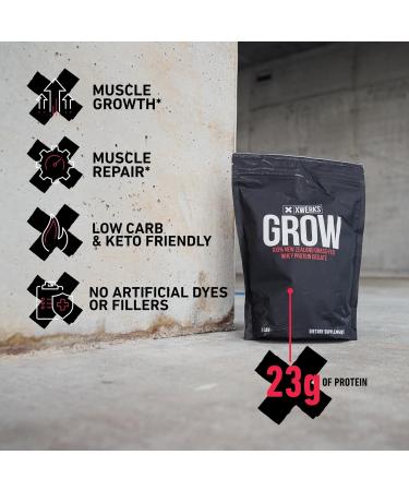 Xwerks Grow 100% New Zealand Grass-Fed Whey Protein - 23g Pure Isolate All-Natural Paleo & Keto-Friendly Gluten-Free (Peanut Butter Flavor) - 30 Servings - Buy Online on GoSupps.com