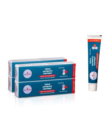 Triple Antibiotic Ointment 1 oz Tube 4 Pack with Bacitracin Zinc and Neomycin Sulfate Healing Preventative First Aid Cream for Minor Wounds Burns Cuts Scratches and Abrasions