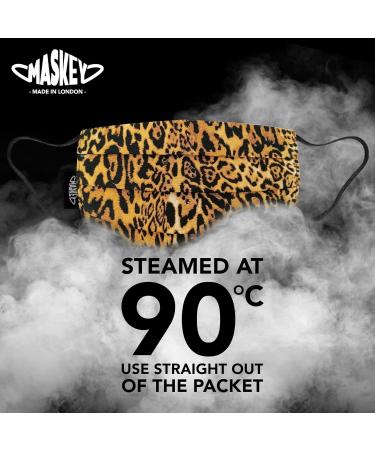 Washable Leopard Print Face Mask | 3 Layers Blended Cotton | Made in UK | London | Washable 100+ Times - Buy Online on GoSupps.com