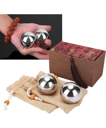 2-Piece 50mm Solid 304 Stainless Steel Hand Balls for Rehabilitation & Fitness - Massager for Effective Exercise - Buy Online on GoSupps.com