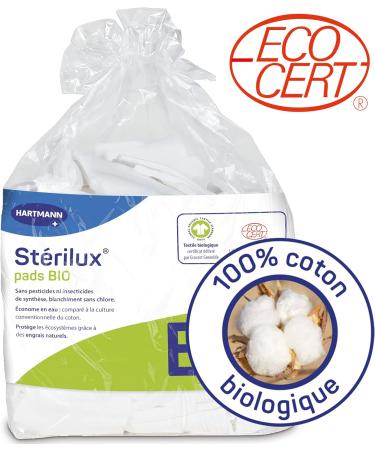 Sterilux Pads BIO - Organic Cotton Rectangles - Soft - Lint Free - 7.5 x 9.5 cm - 160 Units - Buy Online on GoSupps.com