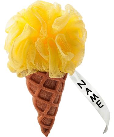 3D Ice Cream Bathing Sponge - Yellow Massage Shower Sponge for Kids & Adults - Perfect Bathing Accessory - Buy Online on GoSupps.com