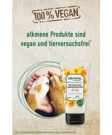 Alkmene Organic Calendula Hand Cream - Vegan Repair for Dry & Cracked Hands (75ml) | Silicone-Free Paraben-Free - Buy Online on GoSupps.com