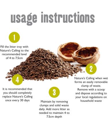 Nature's Calling Natural Walnut Cat Litter 12 kg Fast-Clumping 100% Biodegradable and Flushable Litter with Advanced Odour Control for Cats and Kittens Pack of 2 x 6 kg Bags 2 x 6kg - Buy Online on GoSupps.com