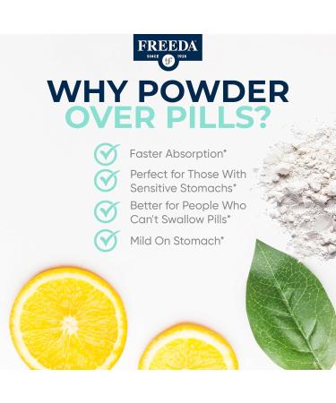 FREEDA Buffered Vitamin C Powder Gentle On Stomach Vitamin C Non-Acidic Vegan Kosher Sugar-Free for Immune Support and Seasonal Wellness 5 oz 5 Ounce (Pack of 1) - Buy Online on GoSupps.com