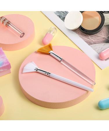 RONRONS Professional 12-Piece Fan Mask Brush Set - Synthetic Bristles Applicator for Mud Mask, Blush, Serum - Clear Handle Makeup Tool Kit - Buy Online on GoSupps.com