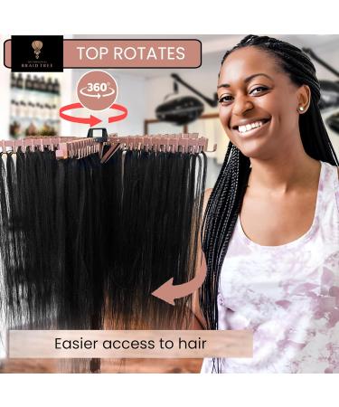 Swivel Braid Tree Braid Rack - Black Pre-assembled Space-Saving Portable Folds away Height Adjustable Hair extension holder rack 114 hook display stand for braiding hair - The OG Braid Tree - Buy Online on GoSupps.com