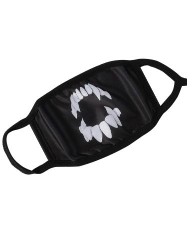 Komonee Adults Face Mask Washable Reusable Trendy Dustproof Cloth Mouth Cover Covering For Boys Girls Indoors Outdoors Childrens School Protection Scary Teeth