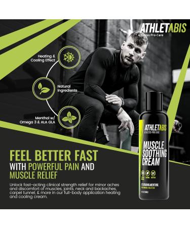 Athletabis Muscle Soothing Cream with Menthol, Aloe, Turmeric & Arnica Extract - 4 oz - Buy Online on GoSupps.com