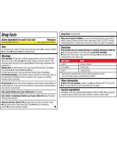 Dr. Kids Children's Acetaminophen Pain & Fever Vials - Travel Compliant (20 Count) - Buy Online on GoSupps.com