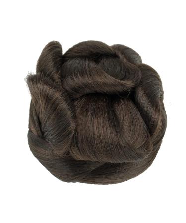 Imissu Braided Chaotic Curly Chignon Hair Tie - Donut Hair Tube Wig for Dancers & Parties (Chocolate Brown) - Buy Online on GoSupps.com