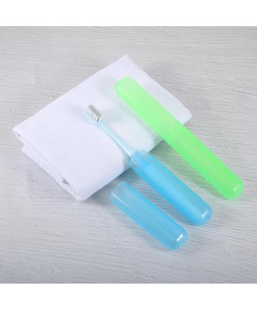 VOCOSTE 4 Pcs Toothbrush Travel Case - Lightweight Plastic Holders for Travel & Business | Blue & Green - Buy Online on GoSupps.com