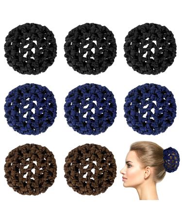 8 Pcs Dance Hair Bun Nets Ballet Hair Nets Cover Ballet Hair Bun Cover Elastic Bun Nets Stretchy for Hair Styling Food Service Ballet Bun Skating Snoods Hair Bun(3 Colors)