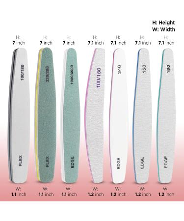 CHANSHIN 7Pcs Professional Gel Nail Files Set - Grit 100/150/180/220/280/1000/4000 - Manicure Tools for Nail Trimming, Grinding, and Polishing - Buy Online on GoSupps.com