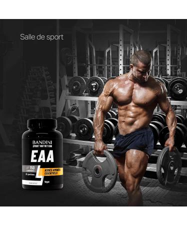 Bandini EAA Essential Amino Acids 150 Comprim s - Apport de 9 Acides Amin s Essentiels (dont BCAA) - Aminos Compl ment alimentaire pour le Sport - Sportifs et Athl tes - Suppl ment Vegan Sans Sucre 150 unit s (neutre) - Buy Online on GoSupps.com