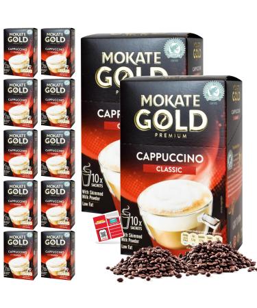 SOL 120pk (12 x 10pk) Mokate Coffee Sachets Cappuccino Classic Sachet Coffee Sticks Instant Coffee Sachets Individual Coffee Sachets Coffee Sachets Individually Wrapped Coffee Sachet + Stickers - Buy Online on GoSupps.com