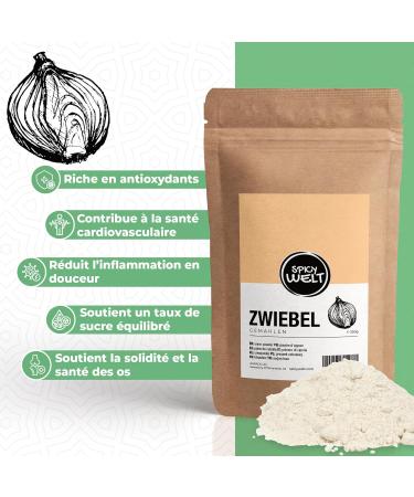 Spicy Welt Oignon en Poudre (500g) Oignon Moulu | Pour Marinades Sauces Burgers & Frites | Saveur Douce & R tie | 100% Naturel Sans Additifs - Buy Online on GoSupps.com